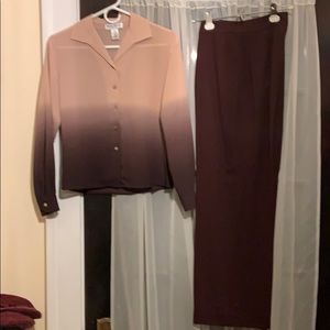 SALE! BUY NOW PRICING Rowan wool slacks and polyester blouse set.